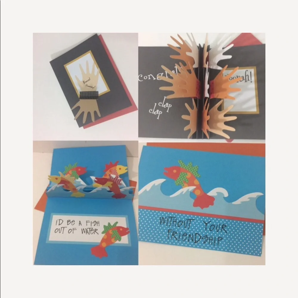 3 D Greeting cards Set of Four cards
